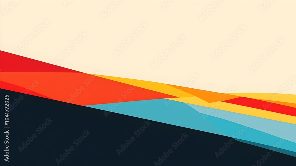 Poster minimalist geometric flag design with soft color gradients and copy space