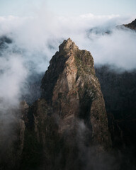 fog in the mountains in Madeira island 