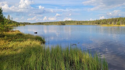 Der See Virmajärvi, Östlichster Punkt Finnlands und der kontinentalen EU an der Grenze zu Russland