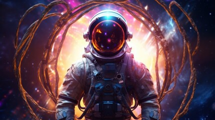 Fototapeta premium Astronaut in a Cosmic Portal
