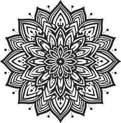 Elegant black and white mandala concept background