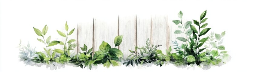 Obraz premium Lush green foliage arranged artistically against a white background, perfect for nature-themed designs.