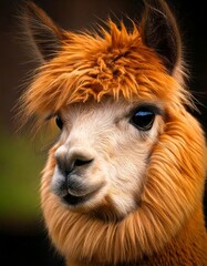 Close-up portraits of alpaca, featuring the alpaca against a natural background