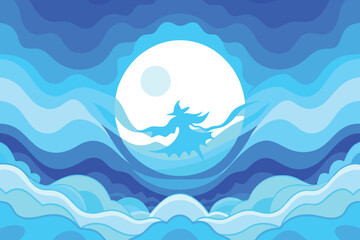 Naklejka premium Halloween vector illustration. Funny skull with witch hat. Scary forest. Design for Halloween party, menu or invitation. 