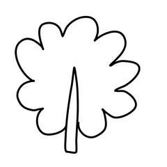 Cartoon line art doodle of Trees