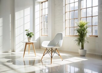 Candid Photography of a White Chair in a Studio Setting for Interior Design Inspiration