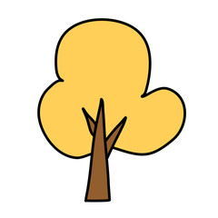 Cartoon line art doodle of Trees