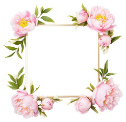 Naklejka premium PNG Flower wreath plant frame.