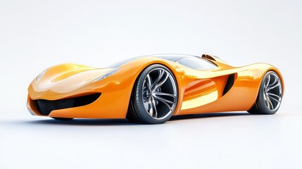 A super sports car on a white background. 3D illustration