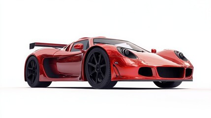 Fototapeta premium A super sports car on a white background. 3D illustration
