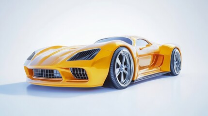 A super sports car on a white background. 3D illustration