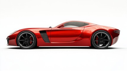 Naklejka premium A super sports car on a white background. 3D illustration