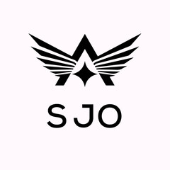 SJO letter logo design with white background in illustrator, cube logo, vector logo, modern alphabet font overlap style. calligraphy designs for logo, Poster, Invitation, etc.