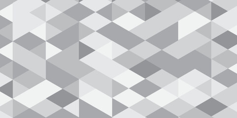 Abstract geometric white and gray background seamless mosaic and low polygon triangle texture wallpaper, Triangle Vector Abstract Geometric Technology seamless pattern Background. 
