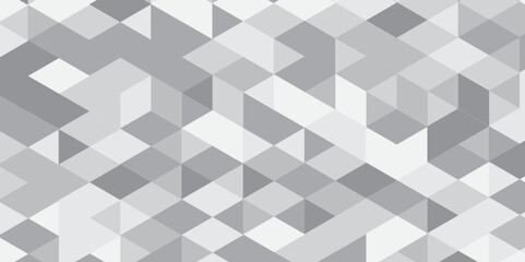 Abstract geometric white and gray background seamless mosaic and low polygon triangle texture wallpaper, Triangle Vector Abstract Geometric Technology seamless pattern Background. 