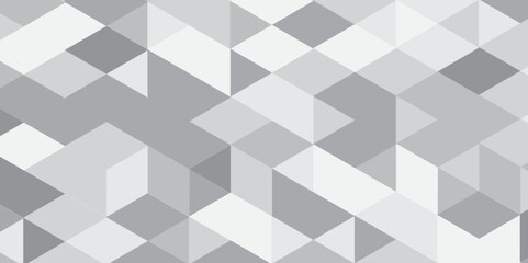 Abstract geometric white and gray background seamless mosaic and low polygon triangle texture wallpaper, Triangle Vector Abstract Geometric Technology seamless pattern Background. 