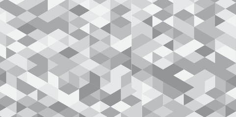 Abstract geometric white and gray background seamless mosaic and low polygon triangle texture wallpaper, Triangle Vector Abstract Geometric Technology seamless pattern Background. 
