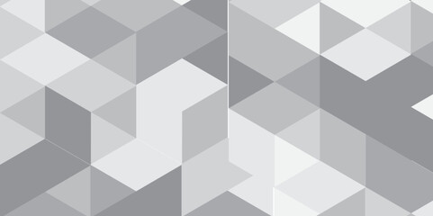 Abstract geometric white and gray background seamless mosaic and low polygon triangle texture wallpaper, Triangle Vector Abstract Geometric Technology seamless pattern Background. 