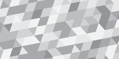 Abstract geometric white and gray background seamless mosaic and low polygon triangle texture wallpaper, Triangle Vector Abstract Geometric Technology seamless pattern Background. 