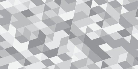 Abstract geometric white and gray background seamless mosaic and low polygon triangle texture wallpaper, Triangle Vector Abstract Geometric Technology seamless pattern Background. 