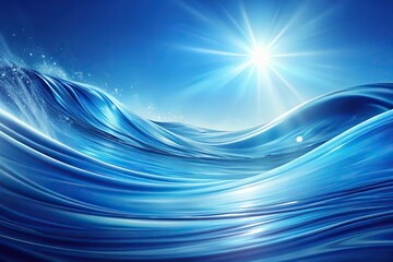 abstract blue swoosh background with smooth elegant wave panoramic