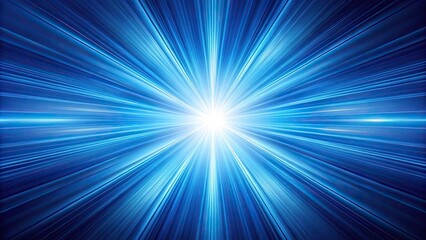 Abstract blue light burst shining on blue background