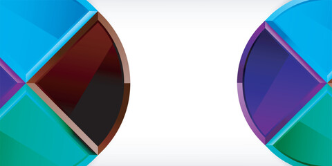Abstract background - circles and round triangles with 3d effect. Vector Illustration For Wallpaper, Banner, Background, Card, Book Illustration, landing page