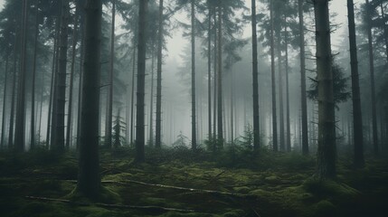 Obraz premium Illustrations of real foggy scenery outside,generated with AI.