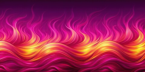 Obraz premium Cheerful bright magenta waves with flame motif