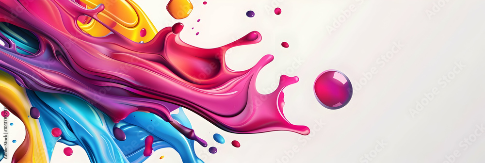 Poster colorful vector background with abstract shapes and colorful splashes on a white background, a color