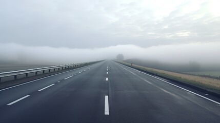 Fototapeta premium Illustrations of real foggy scenery outside,generated with AI.