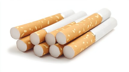 Isolated pack of cigarettes on a white background. 