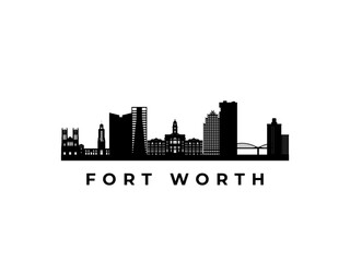 Fototapeta premium Vector Fort Worth skyline. Travel Fort Worth famous landmarks. Business and tourism concept for presentation, banner, web site.