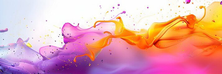 Obraz premium Colorful vector background with abstract shapes and colorful splashes on a white background, a colorful vector banner design template, a colorful vector illustration design concept