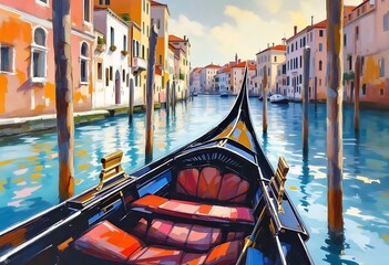 Colorful Gondola Ride Through Venetian Canals