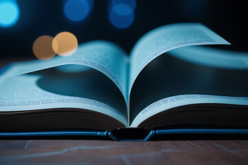 cutting blue hardcover exposed section worn pages