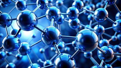 Metallic molecular structure. Nanotechnology and scientific research concept.
