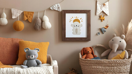 Cozy Nursery Decor with Stuffed Animals and Knitted Decorations