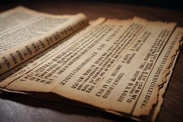 Fototapeta premium fragments ancient documents neatly cut individual paper strips preservation purposes