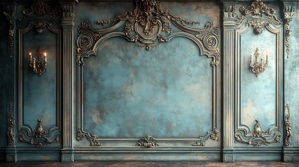 Classic luxury wall backdrop featuring vintage patterns intricate moldings aged textures capturing the essence of an opulent past with a refined elegant appeal