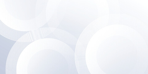 Abstract white background with white circle lines. Digital future technology concept simple art