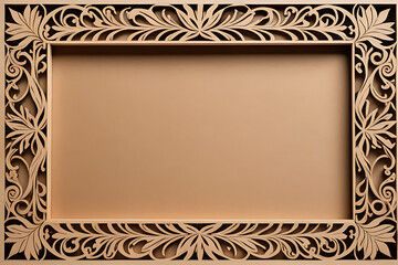 Obraz premium natural wood frame intricate design cut