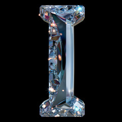 Diamond on black background depicting alphabet letter I