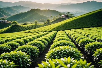 Fototapeta premium removal green tea plantations common practice many agricultural settings worldwide daily operations