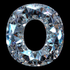 Diamond on black background depicting alphabet letter O