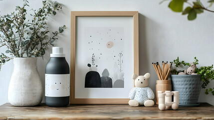Simple Home Decor with Plants and Wooden Toys