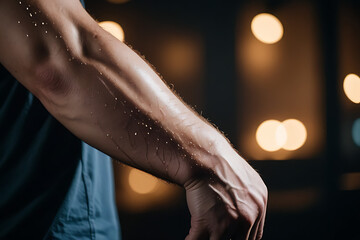 scratching body caused nasty cut arm suddenly appeared