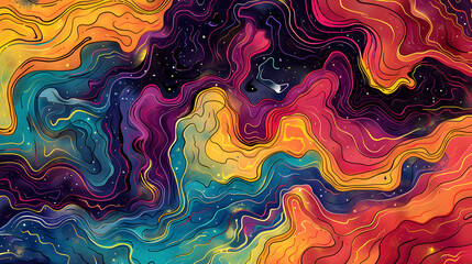 Obraz premium Abstract Wave Patterns with Bold, Dynamic Designs and Vibrant Colors - Artistic Fluid Art