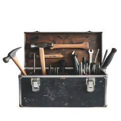 tools in a box isolated on transparent background