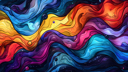 Obraz premium Abstract Wave Patterns with Bold, Dynamic Designs and Vibrant Colors - Artistic Fluid Art